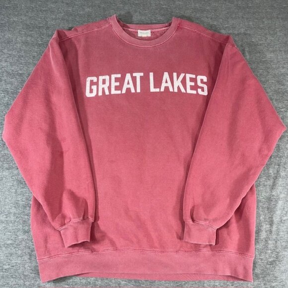GREAT LAKES Northern Outfitter Washed Red Cotton Crewneck Sweatshirt Size XXL - Picture 1 of 5